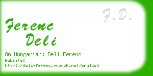 ferenc deli business card